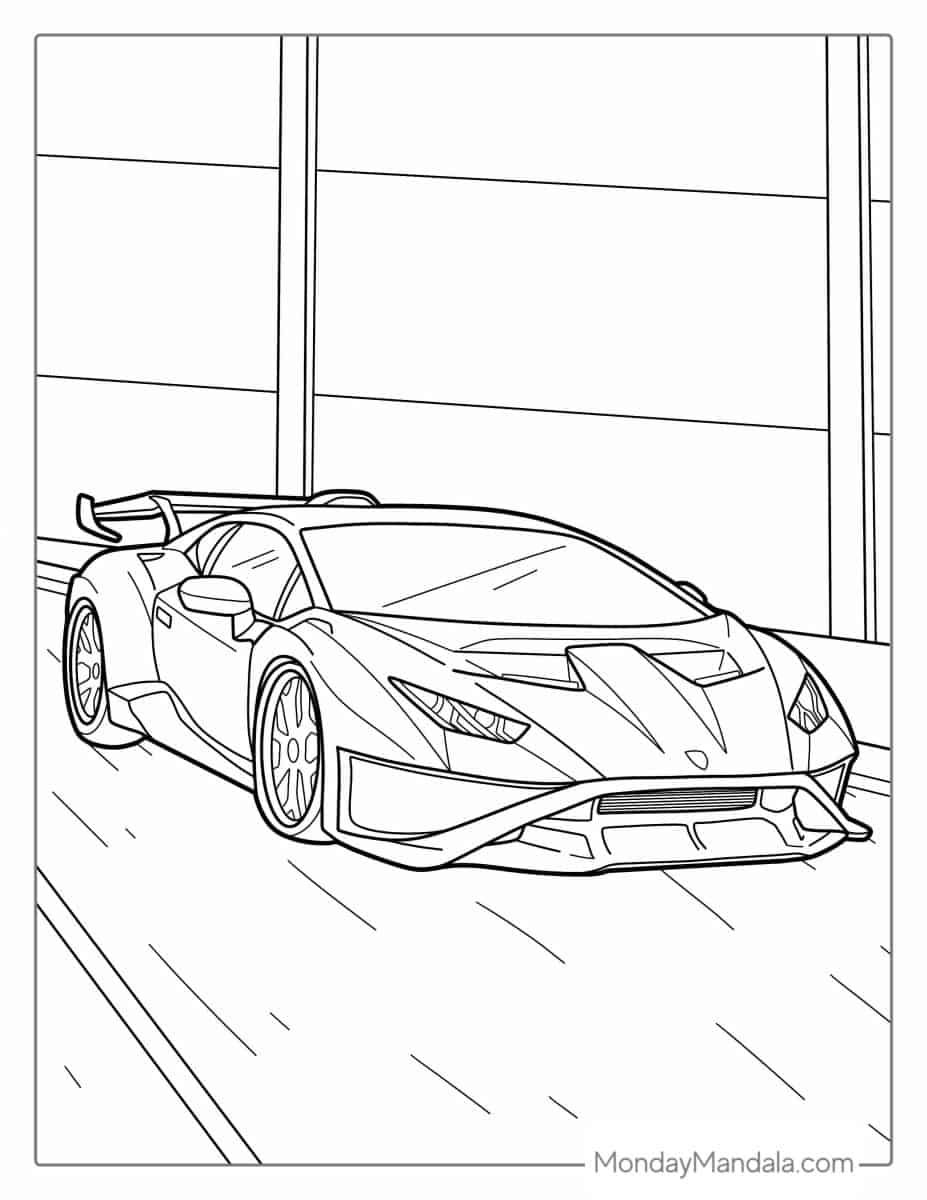 Çocuklar İçin Lamborghini Boyama Sayfaları 