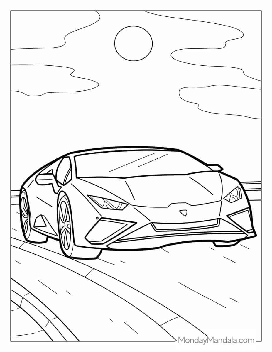 Çocuklar İçin Lamborghini Boyama Sayfaları 