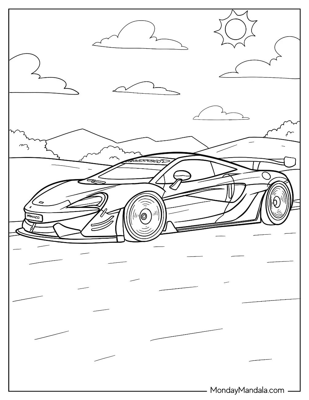 Çocuklar İçin McLaren Boyama Sayfaları 