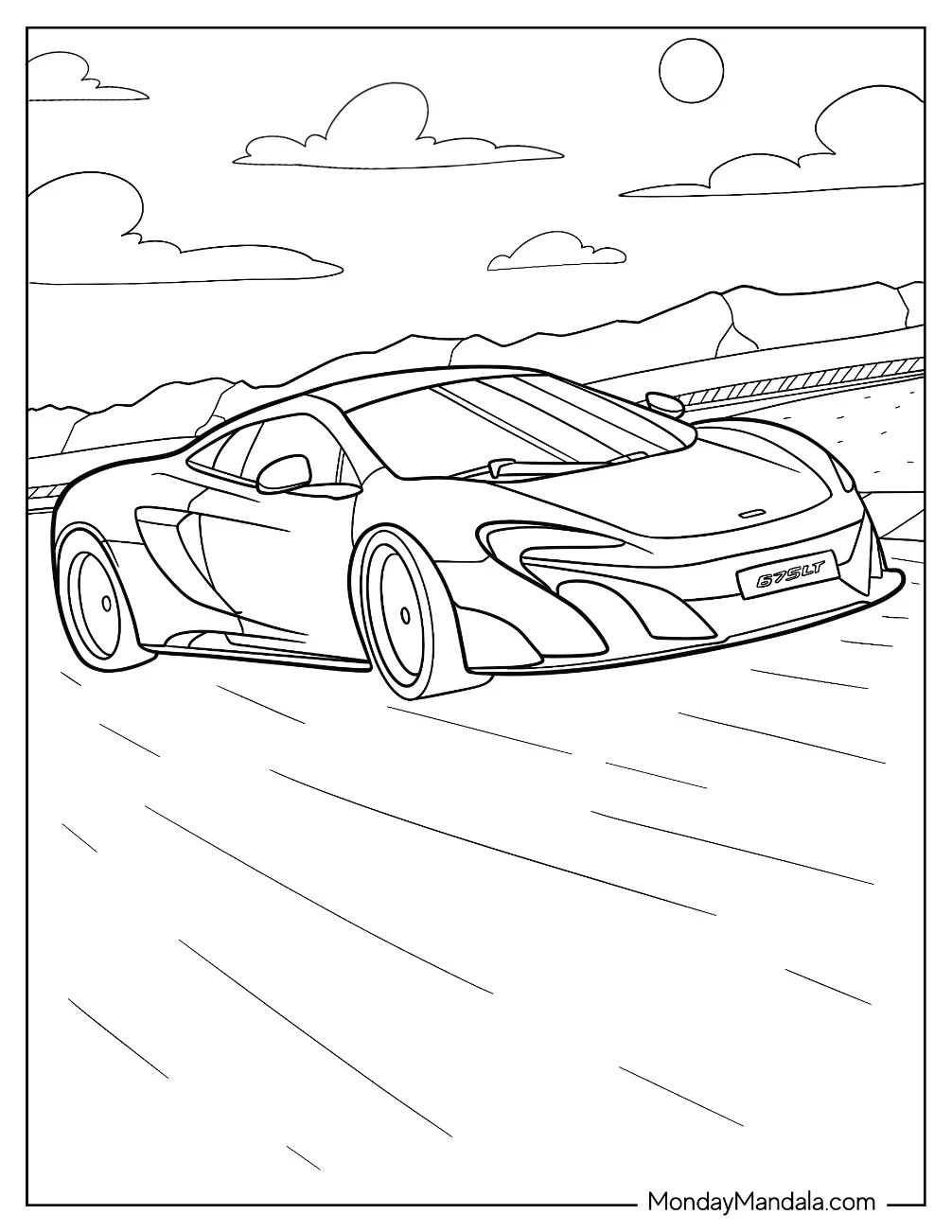 Çocuklar İçin McLaren Boyama Sayfaları 