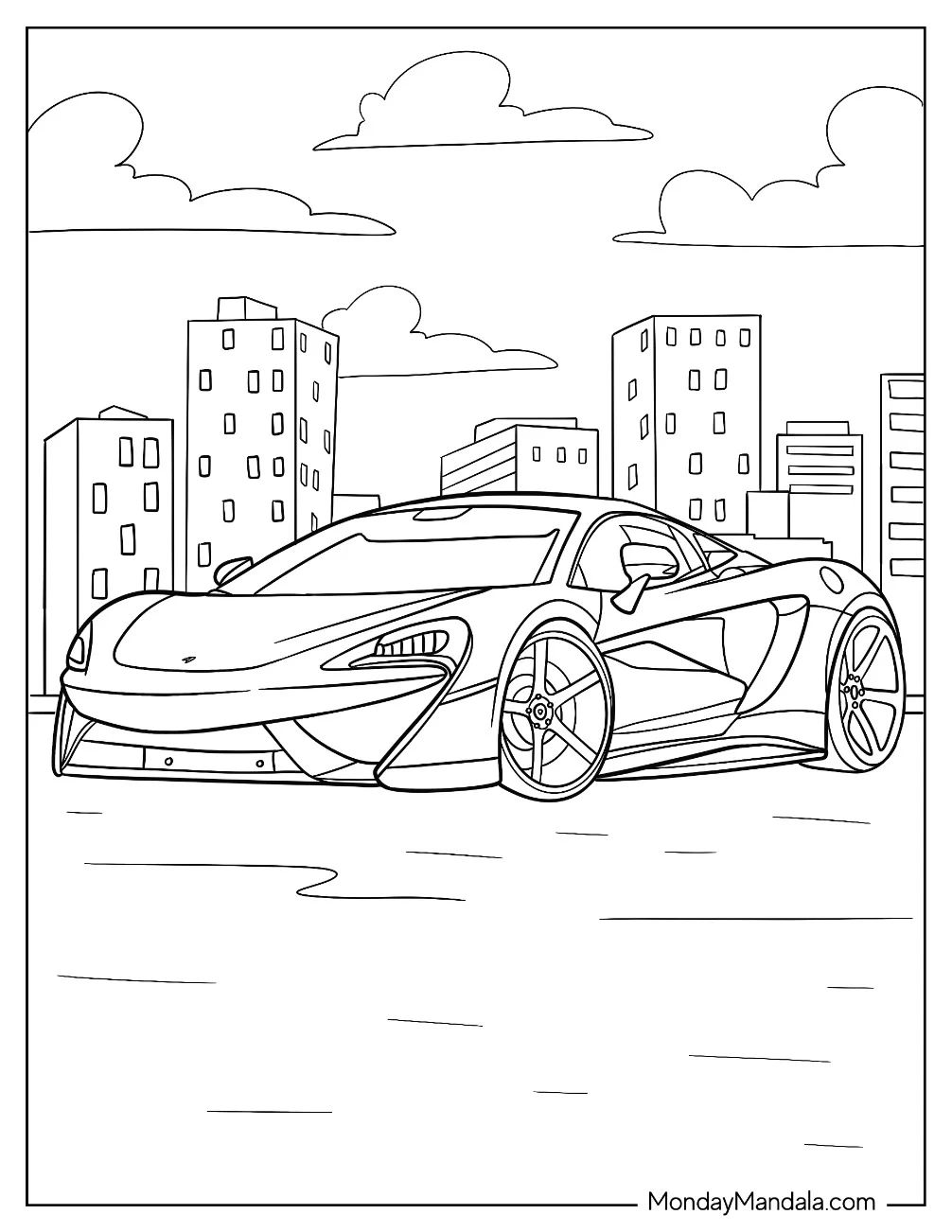 Çocuklar İçin McLaren Boyama Sayfaları 