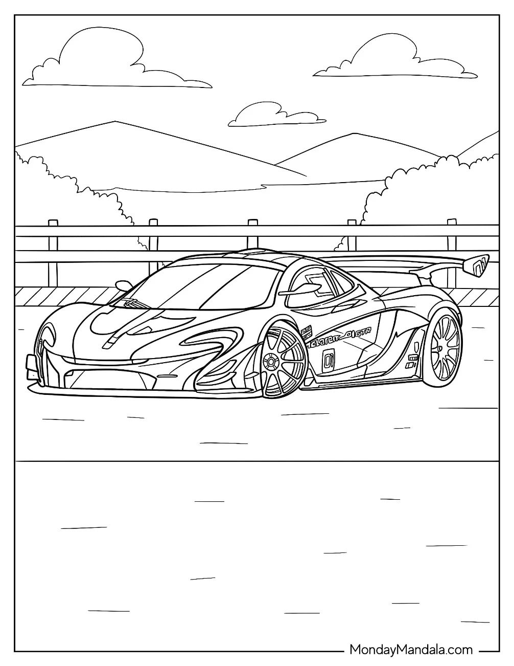 Çocuklar İçin McLaren Boyama Sayfaları 