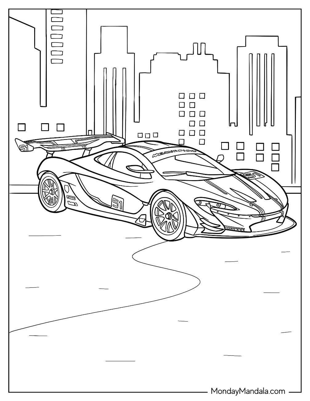Çocuklar İçin McLaren Boyama Sayfaları 