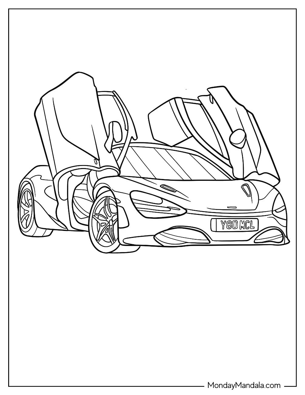 Çocuklar İçin McLaren Boyama Sayfaları 