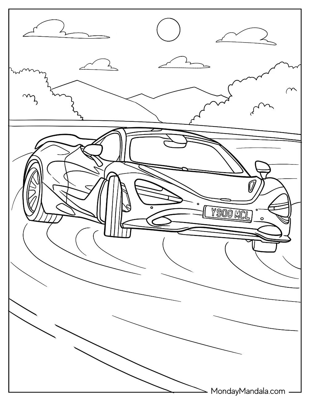 Çocuklar İçin McLaren Boyama Sayfaları 
