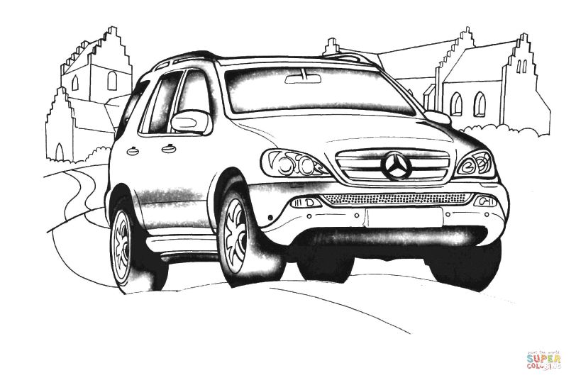 Çocuklar İçin Mercedes Boyama Sayfaları 