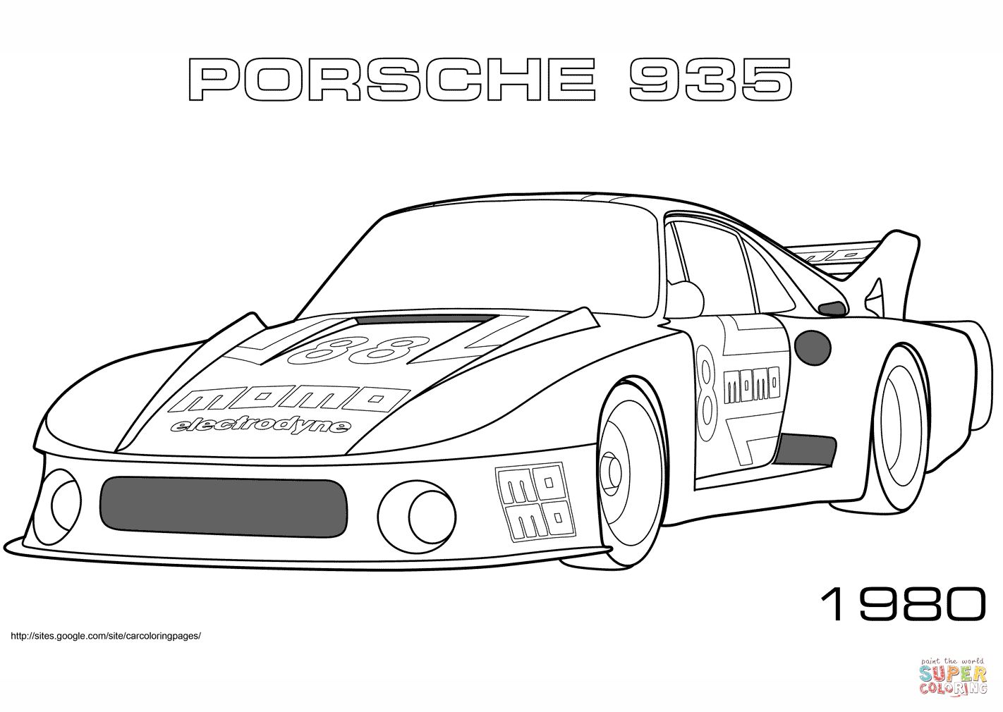 Çocuklar İçin Porsche Boyama Sayfaları 