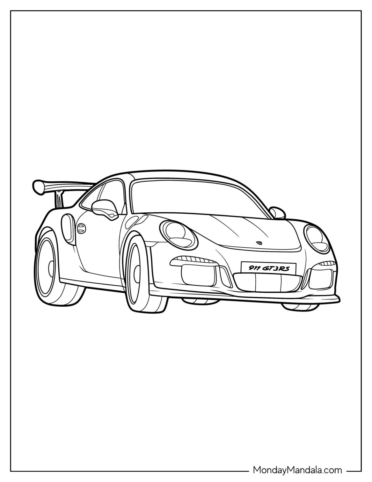 Çocuklar İçin Porsche Boyama Sayfaları 