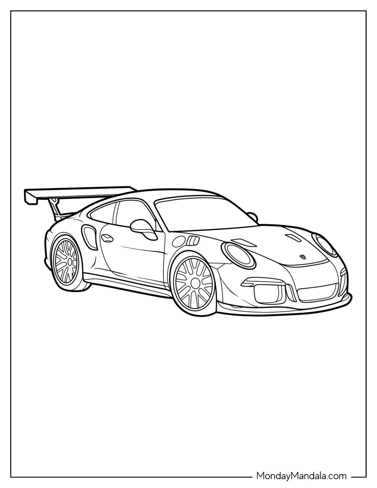 Çocuklar İçin Porsche Boyama Sayfaları 