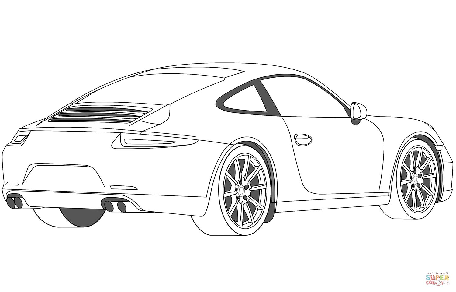 Çocuklar İçin Porsche Boyama Sayfaları 