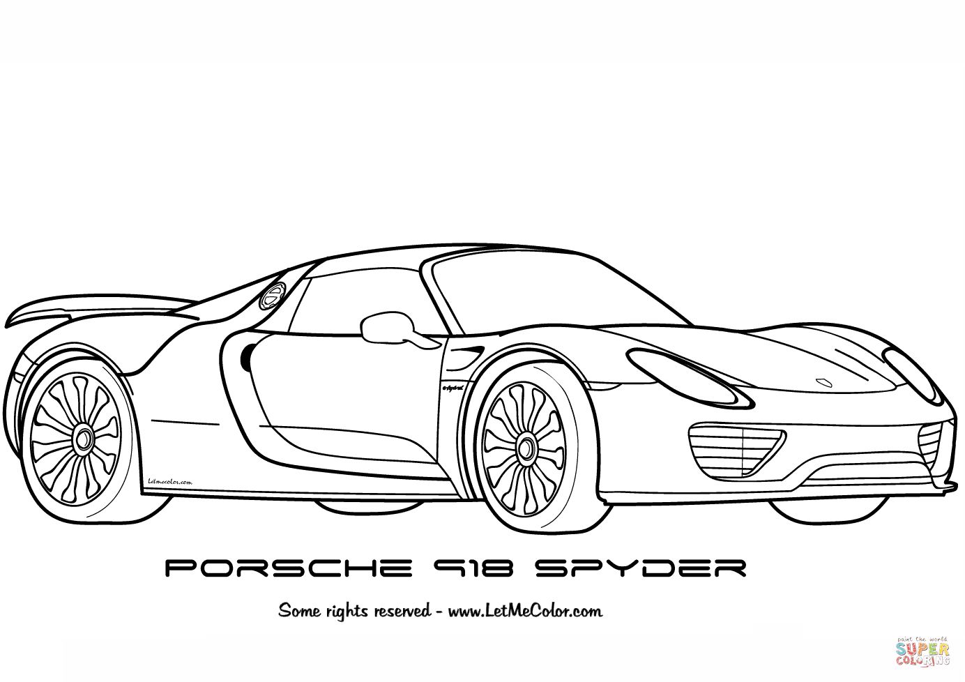 Çocuklar İçin Porsche Boyama Sayfaları 