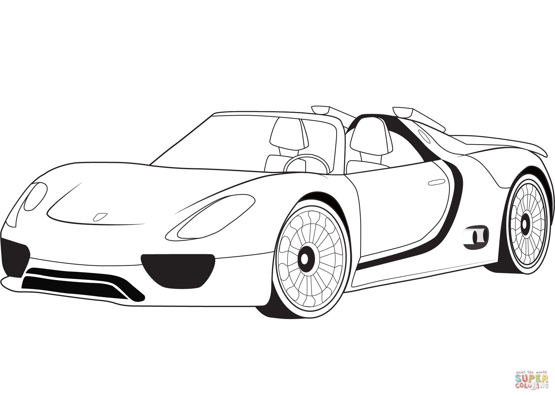 Çocuklar İçin Porsche Boyama Sayfaları 