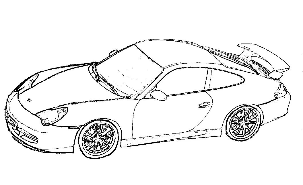 Çocuklar İçin Porsche Boyama Sayfaları 