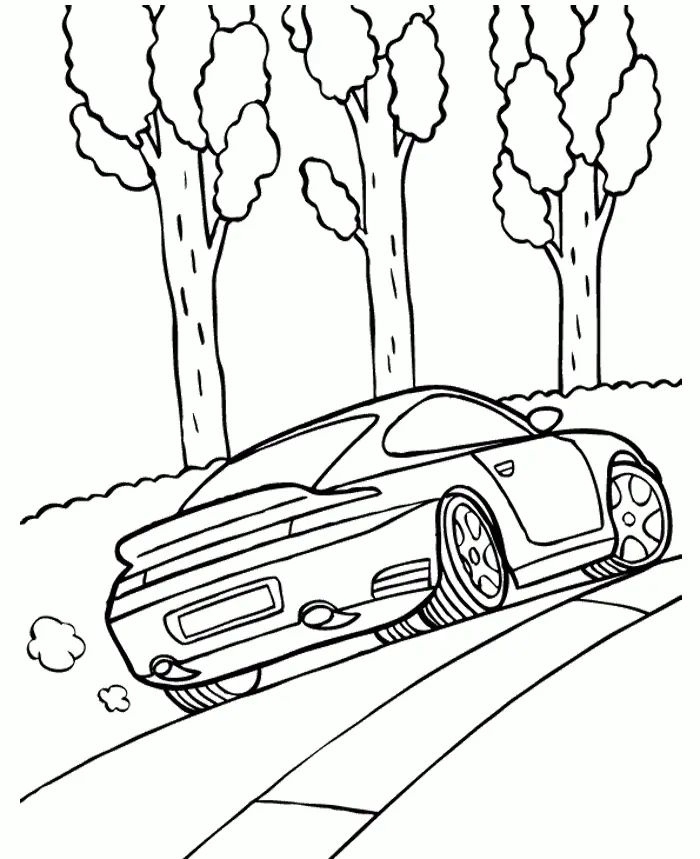Çocuklar İçin Porsche Boyama Sayfaları 