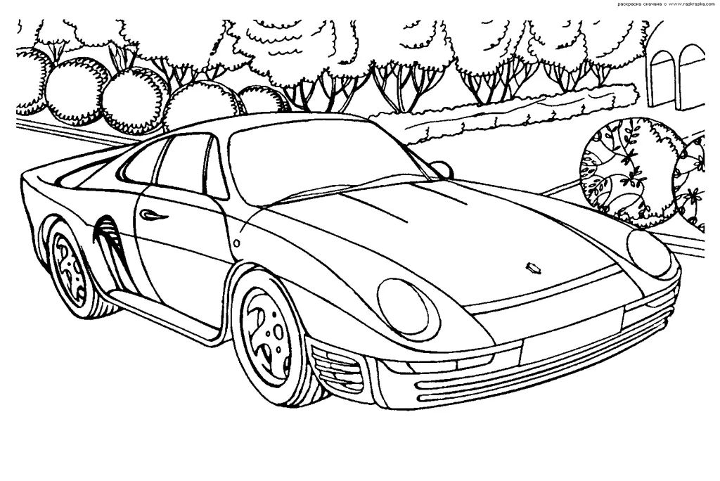Çocuklar İçin Porsche Boyama Sayfaları 