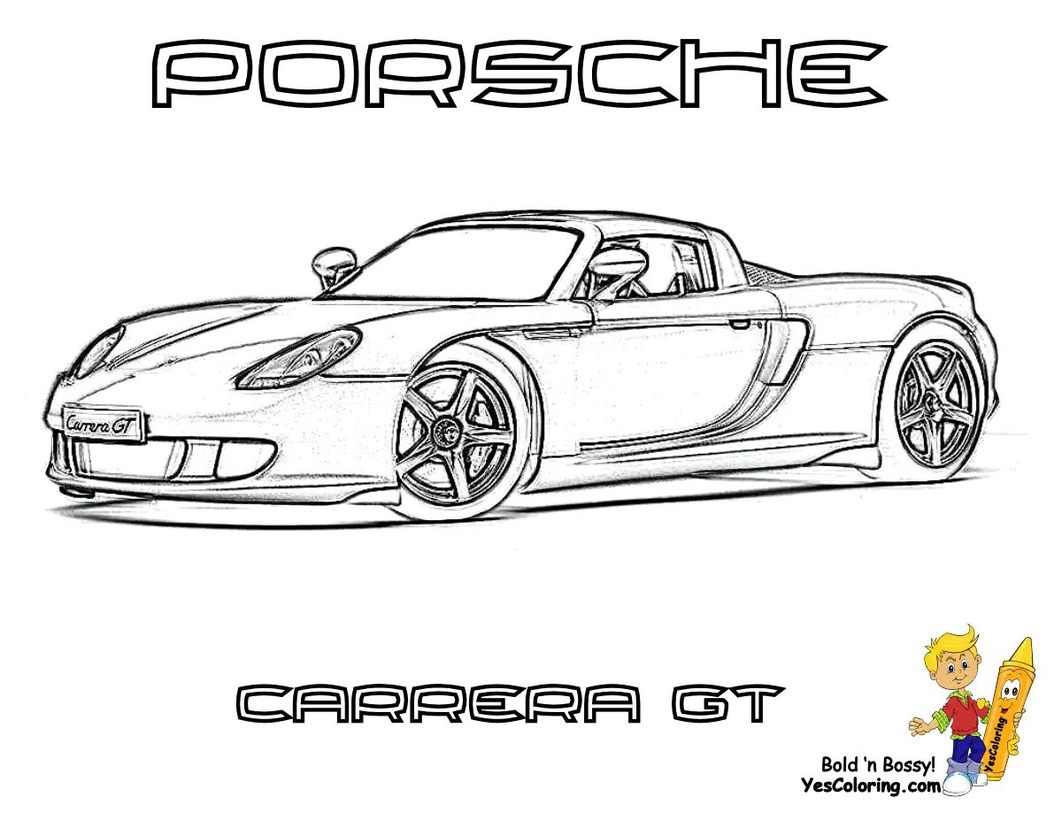 Çocuklar İçin Porsche Boyama Sayfaları 