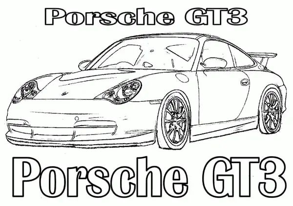 Çocuklar İçin Porsche Boyama Sayfaları 