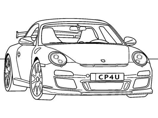 Çocuklar İçin Porsche Boyama Sayfaları 