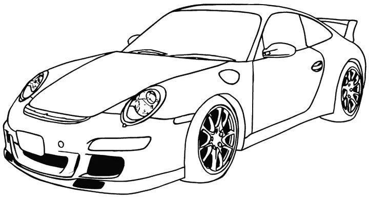 Çocuklar İçin Porsche Boyama Sayfaları 