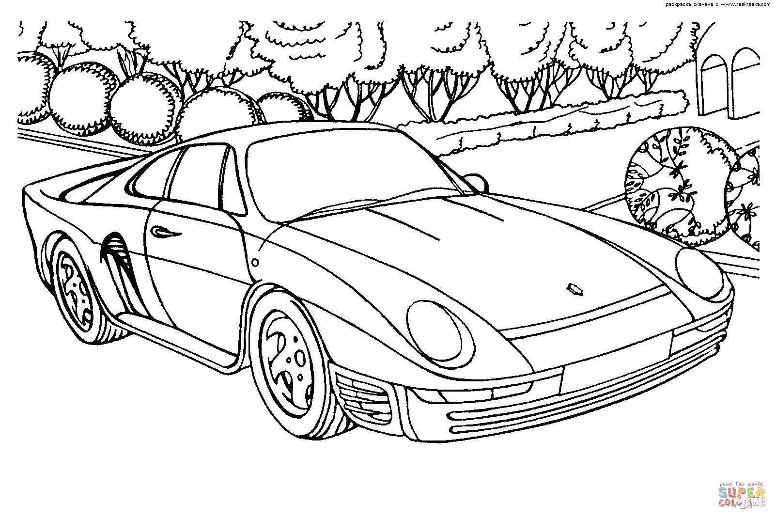 Çocuklar İçin Porsche Boyama Sayfaları 