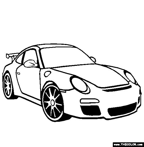 Çocuklar İçin Porsche Boyama Sayfaları 