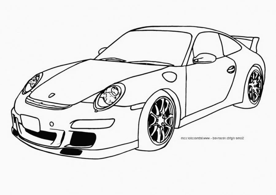 Çocuklar İçin Porsche Boyama Sayfaları 