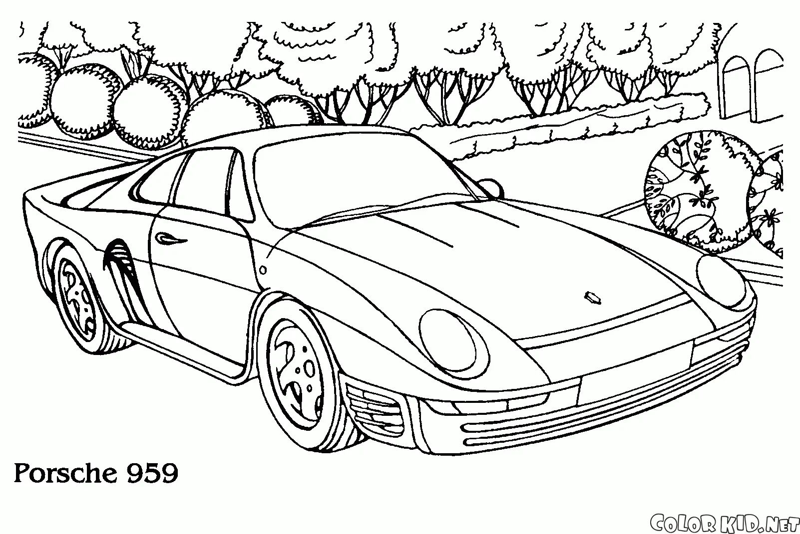 Çocuklar İçin Porsche Boyama Sayfaları 
