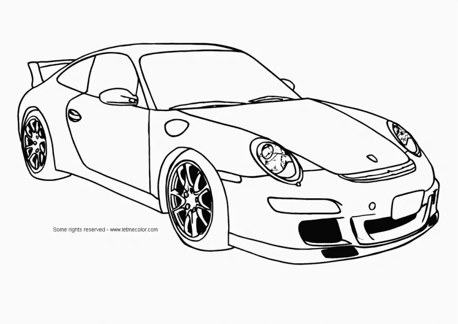 Çocuklar İçin Porsche Boyama Sayfaları 