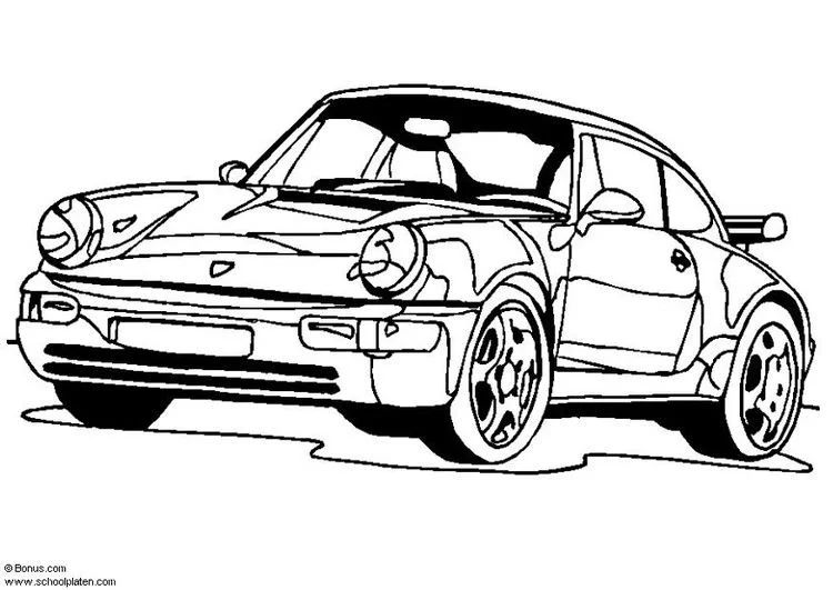 Çocuklar İçin Porsche Boyama Sayfaları 