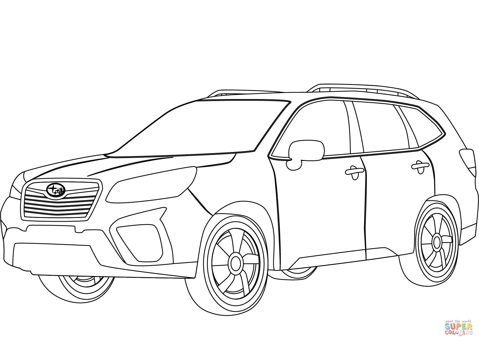 Çocuklar İçin Subaru Boyama Sayfaları 