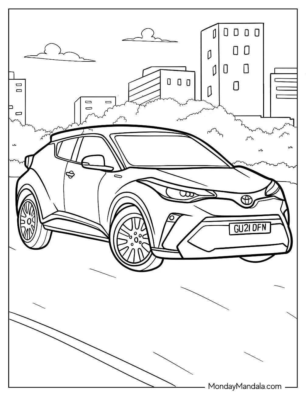 Çocuklar İçin Toyota Boyama Sayfaları 