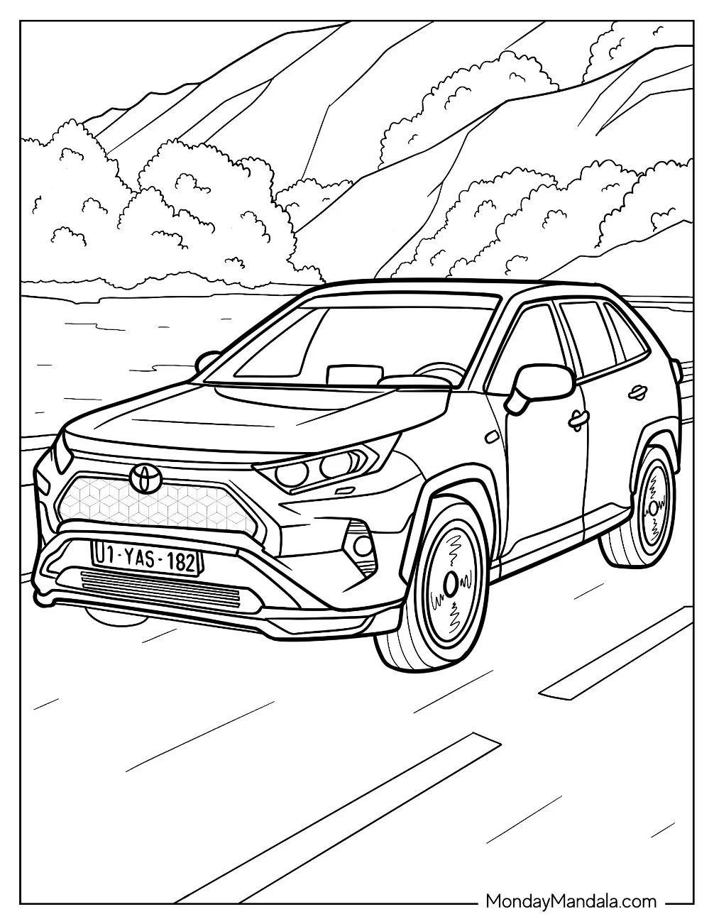 Çocuklar İçin Toyota Boyama Sayfaları 