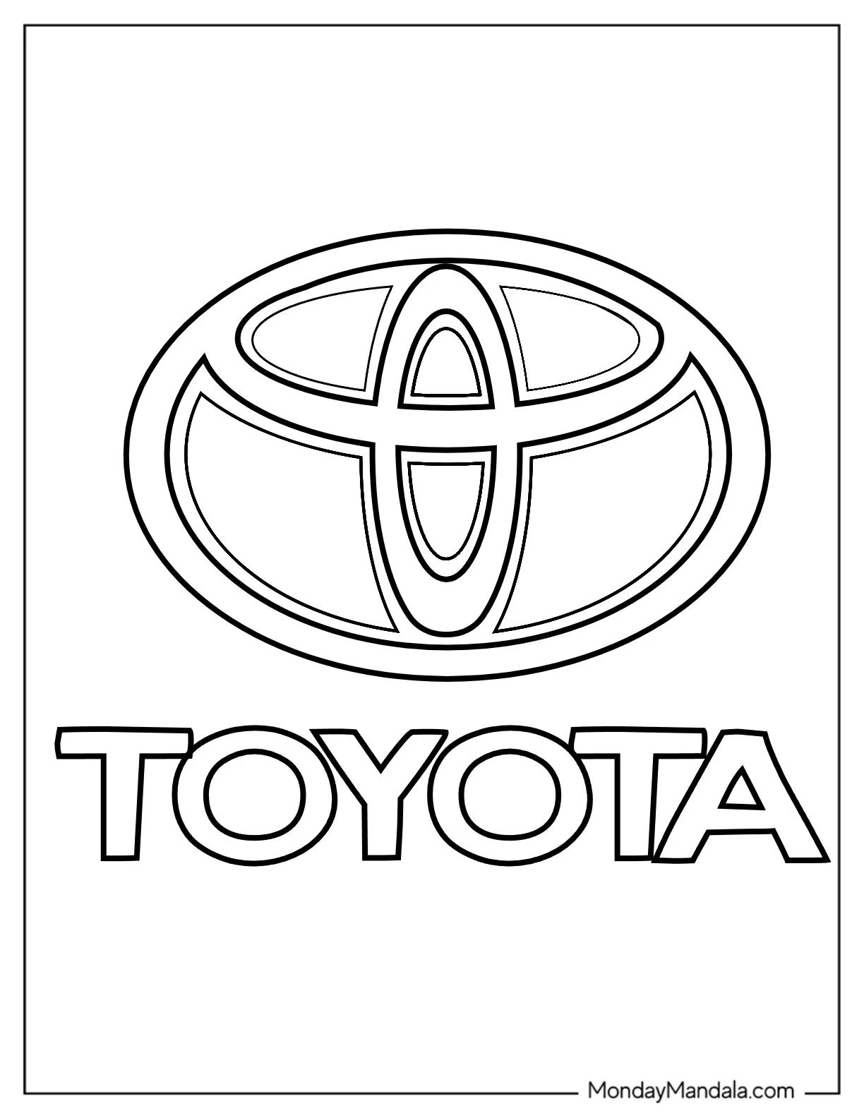 Çocuklar İçin Toyota Boyama Sayfaları 