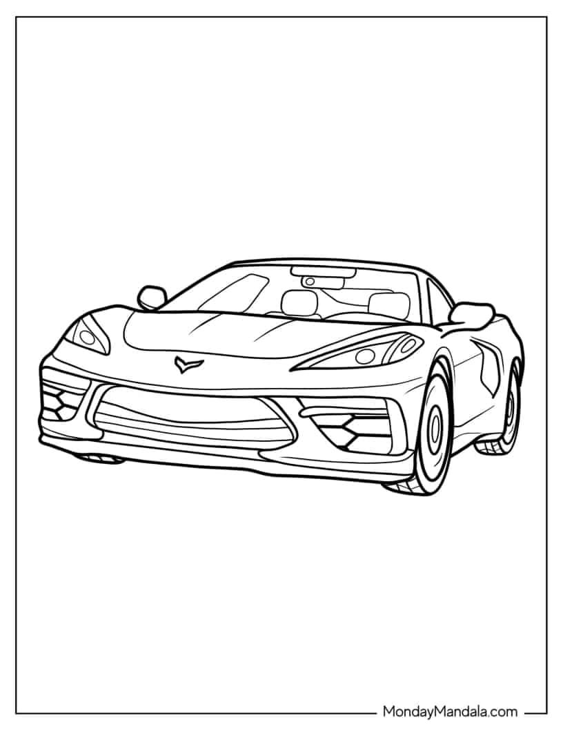 Çocuklar İçin corvette Boyama Sayfaları 