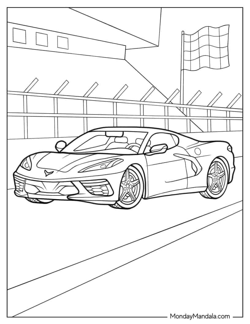 Çocuklar İçin corvette Boyama Sayfaları 