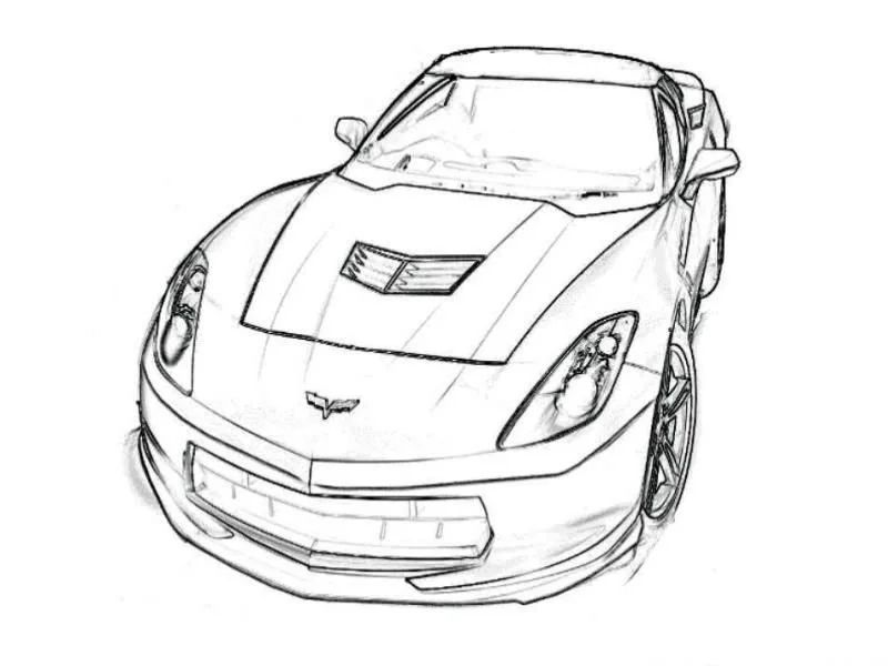 Çocuklar İçin corvette Boyama Sayfaları 