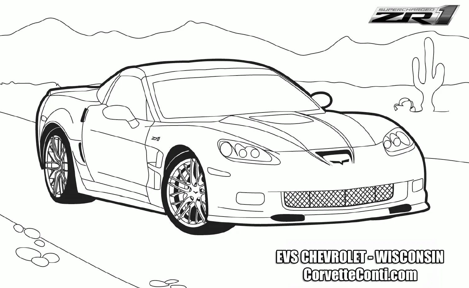 Çocuklar İçin corvette Boyama Sayfaları 