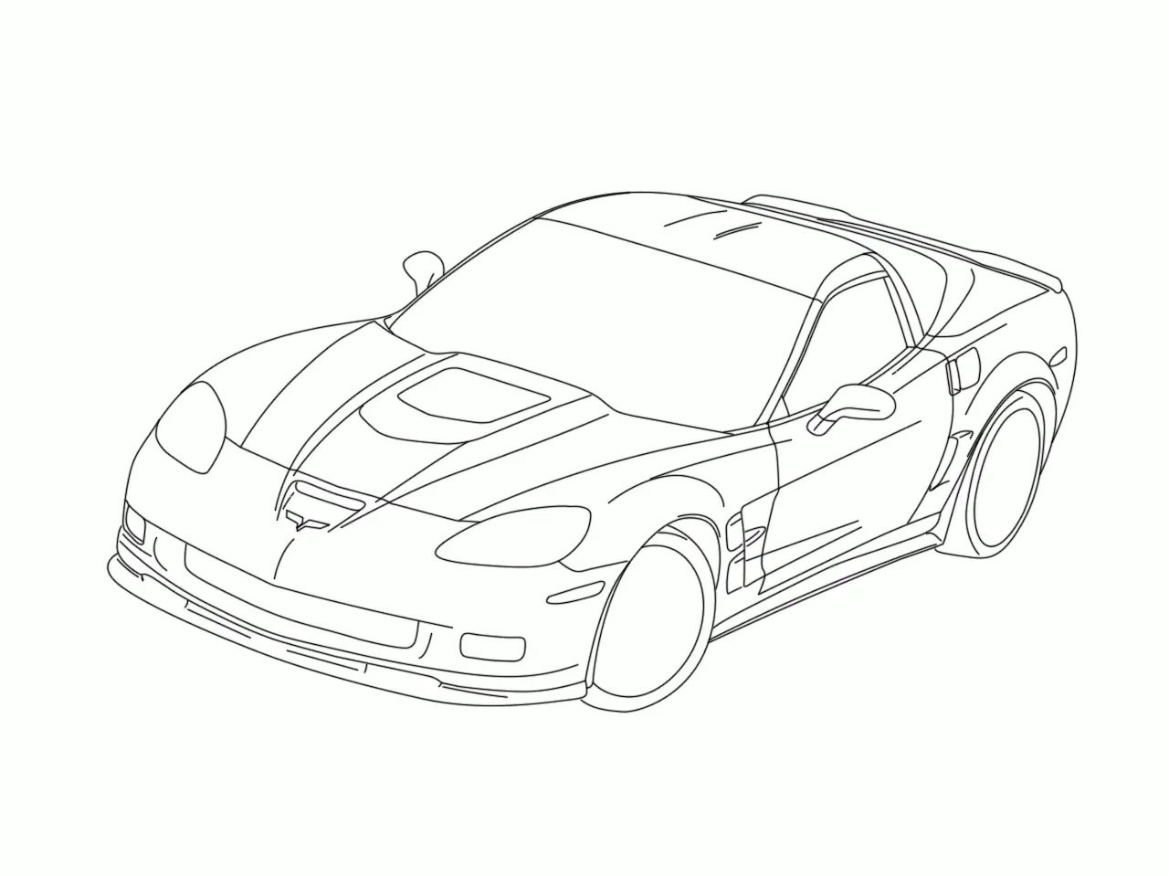 Çocuklar İçin corvette Boyama Sayfaları 