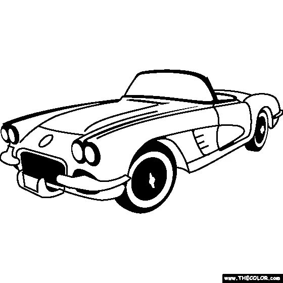 Çocuklar İçin corvette Boyama Sayfaları 