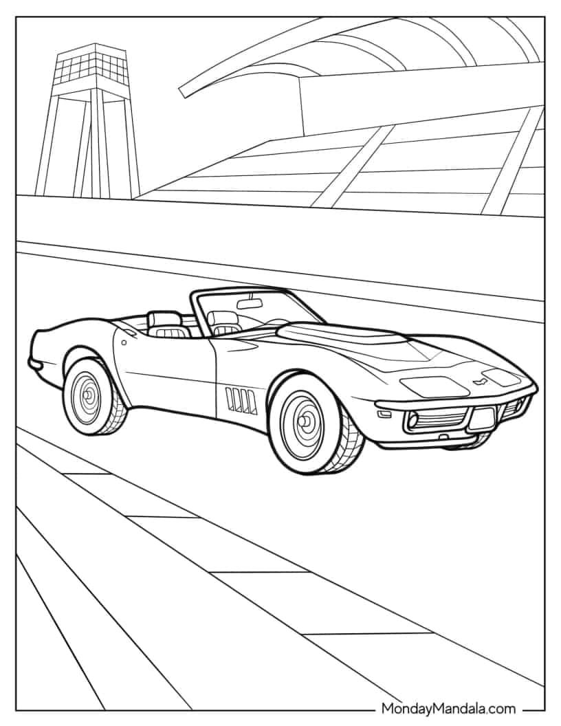 Çocuklar İçin corvette Boyama Sayfaları 