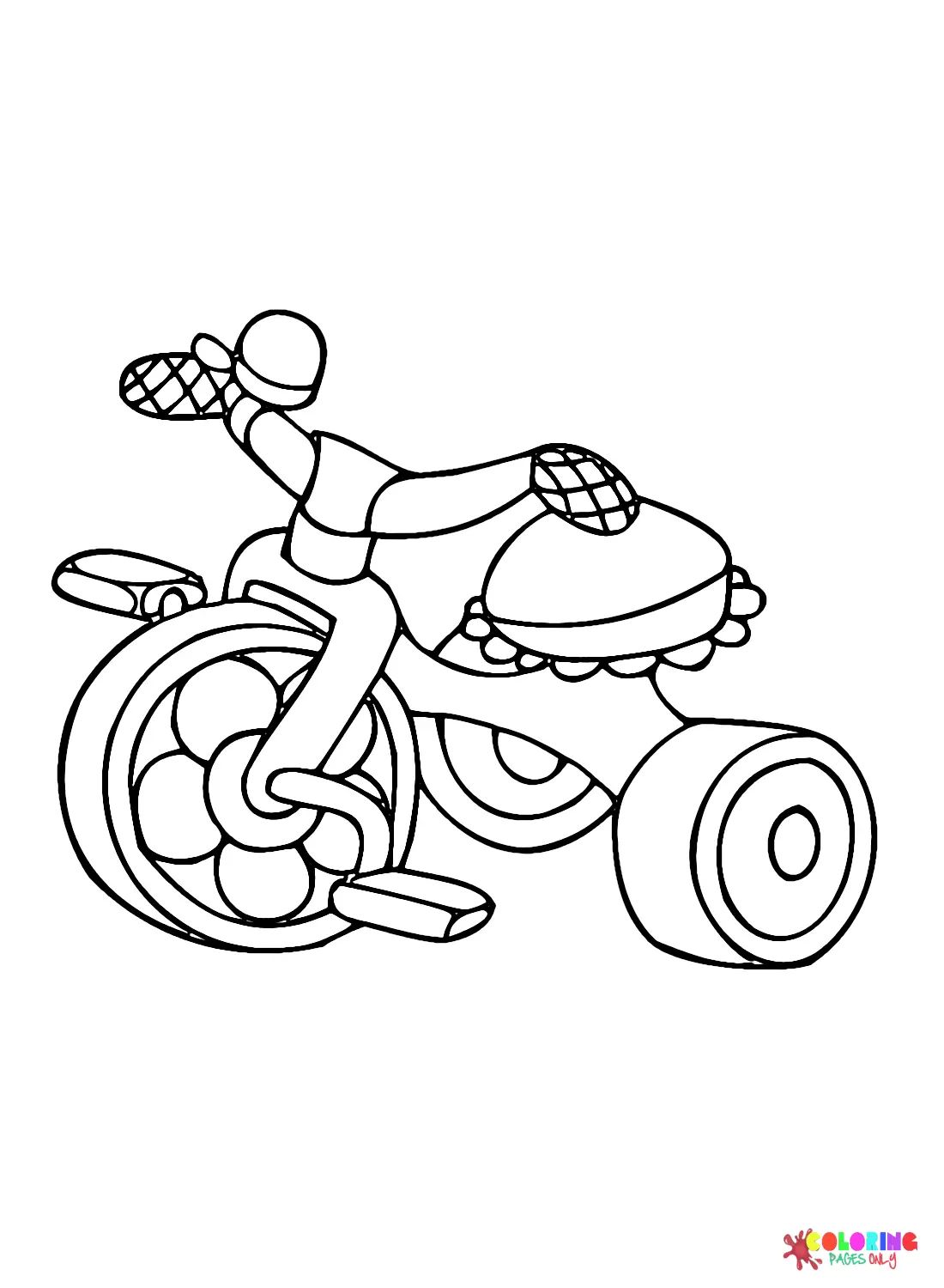 Çocuklar İçin üç-tekerli-bisiklet-motor Boyama Sayfaları 