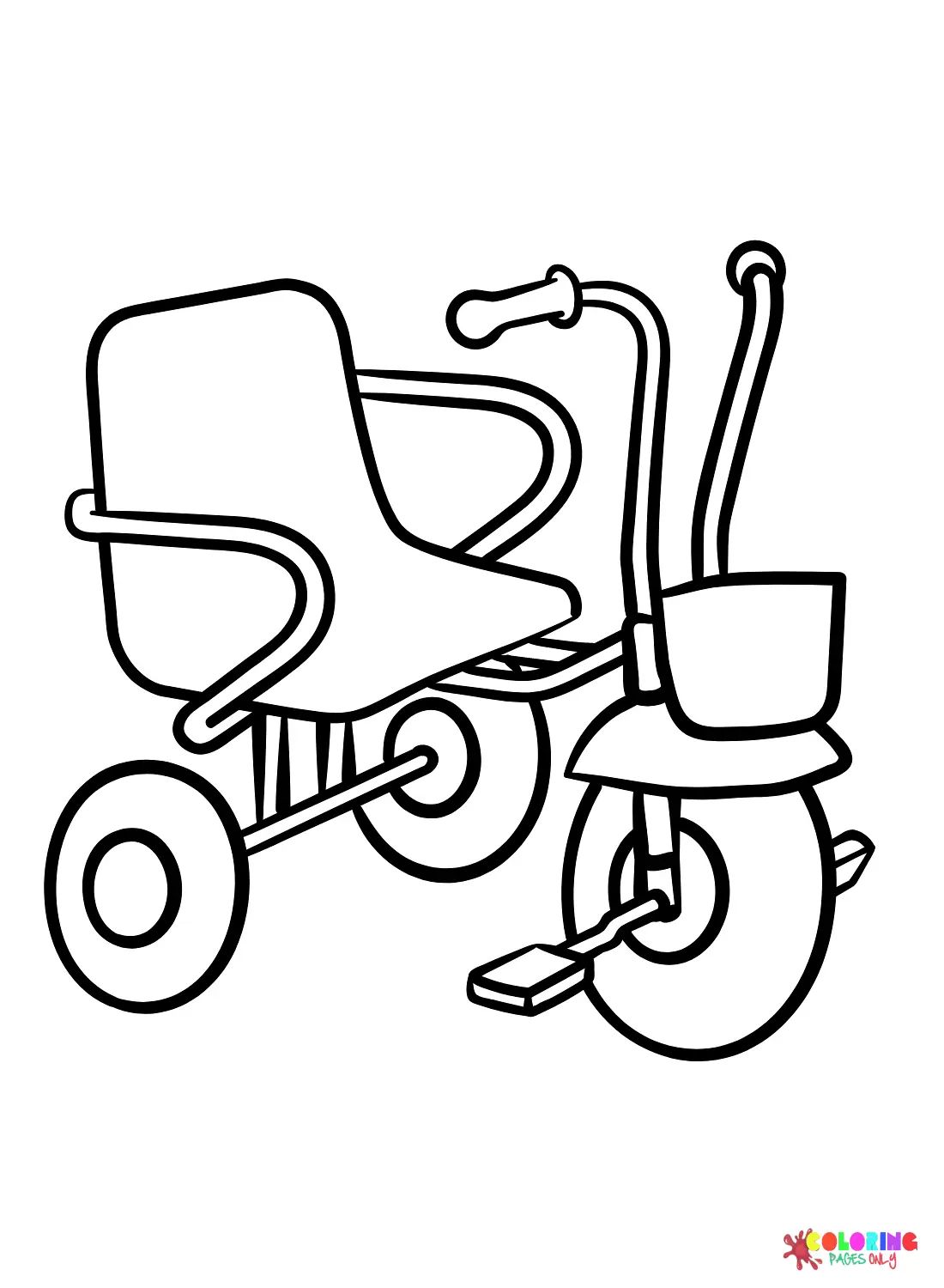 Çocuklar İçin üç-tekerli-bisiklet-motor Boyama Sayfaları 