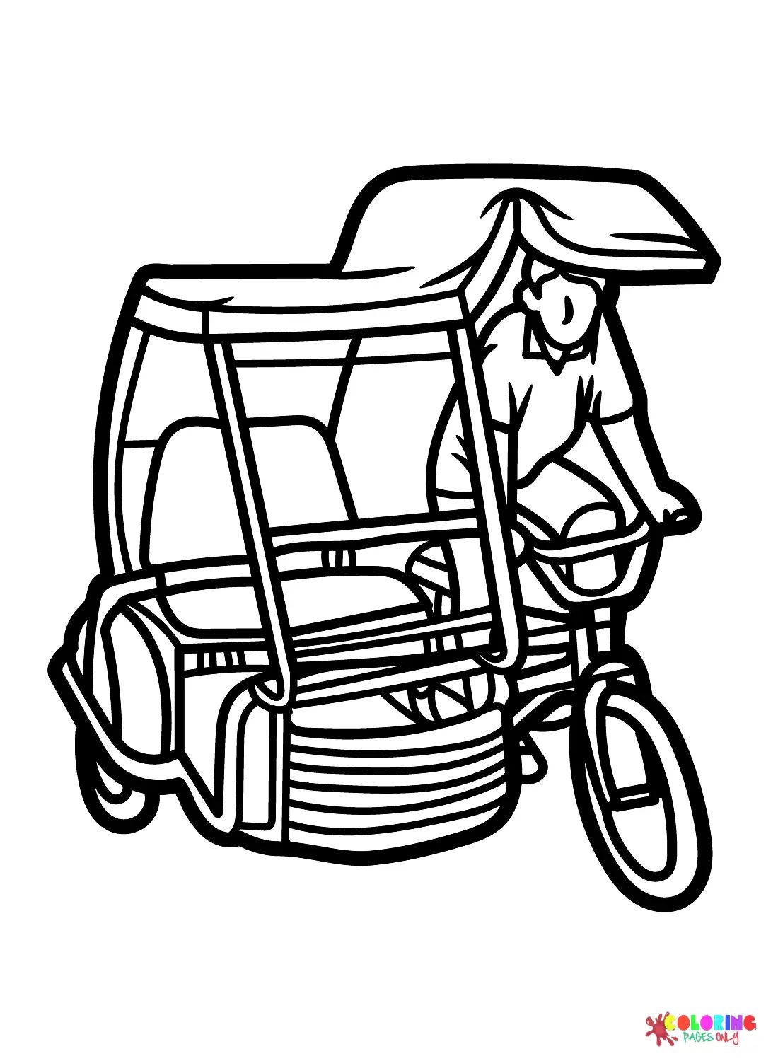 Çocuklar İçin üç-tekerli-bisiklet-motor Boyama Sayfaları 