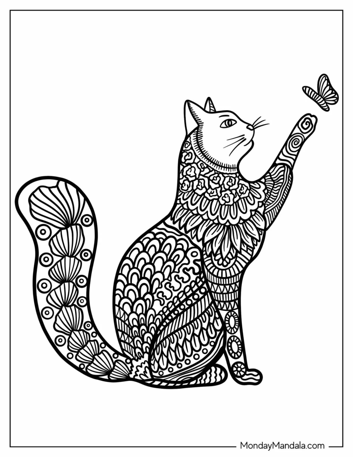 Çocuklar İçin  Yetişkinler için Animal-Mandala Boyama Sayfaları 