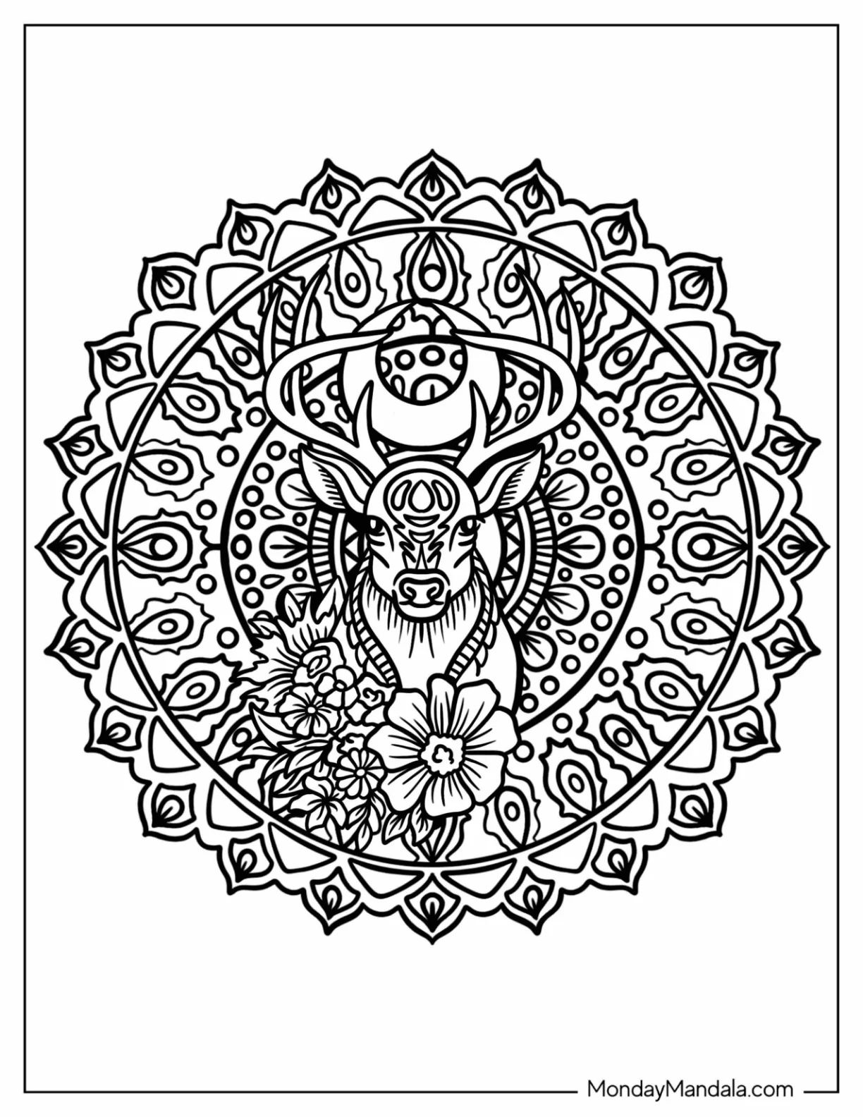 Çocuklar İçin  Yetişkinler için Animal-Mandala Boyama Sayfaları 