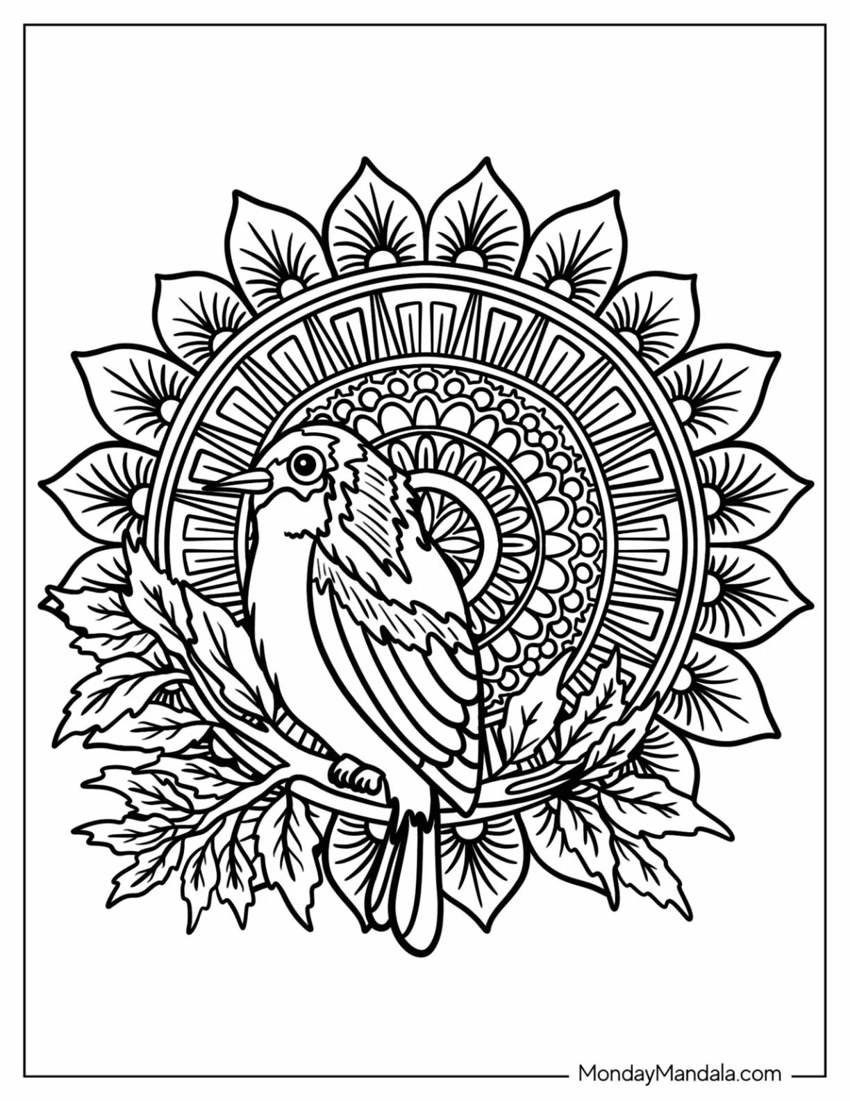 Çocuklar İçin  Yetişkinler için Animal-Mandala Boyama Sayfaları 