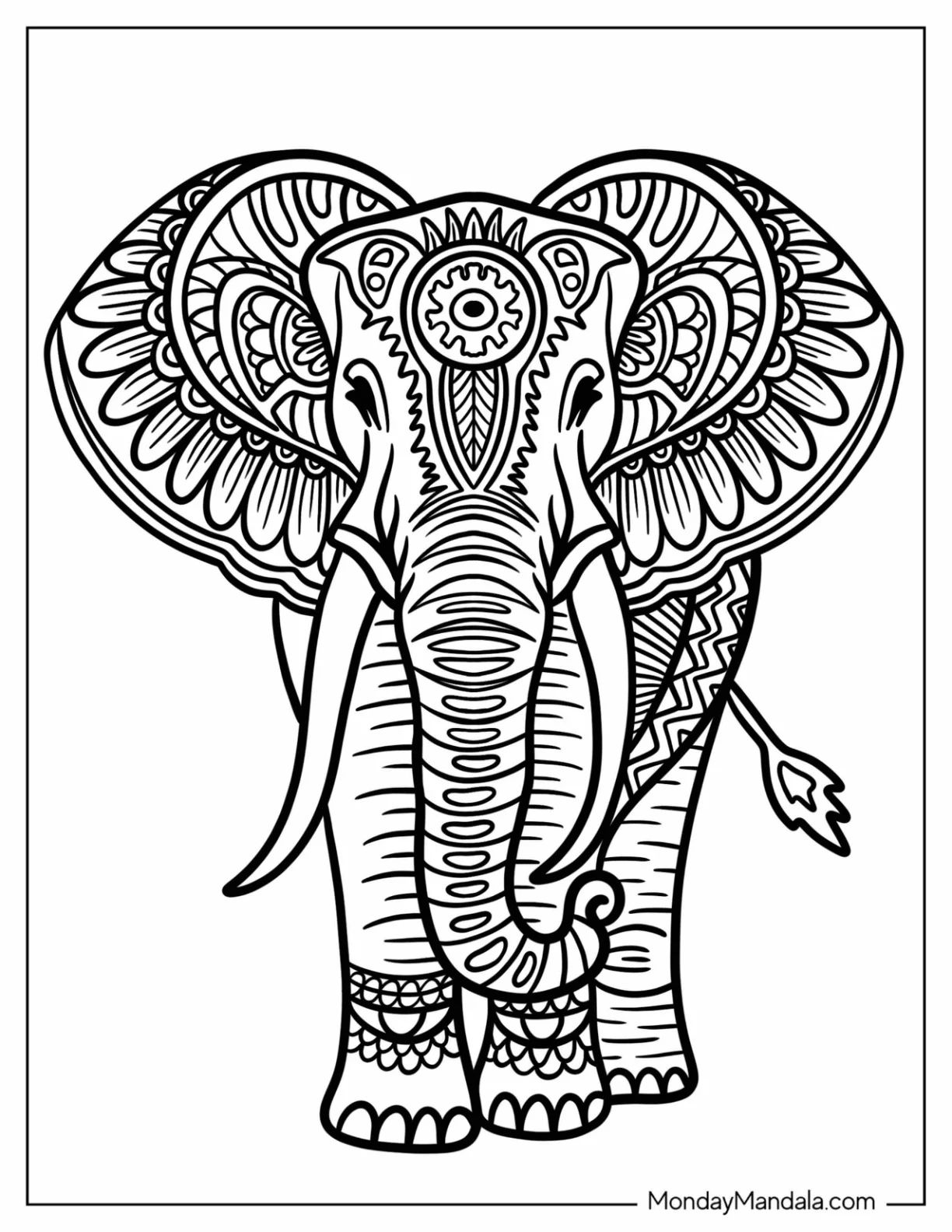Çocuklar İçin  Yetişkinler için Animal-Mandala Boyama Sayfaları 