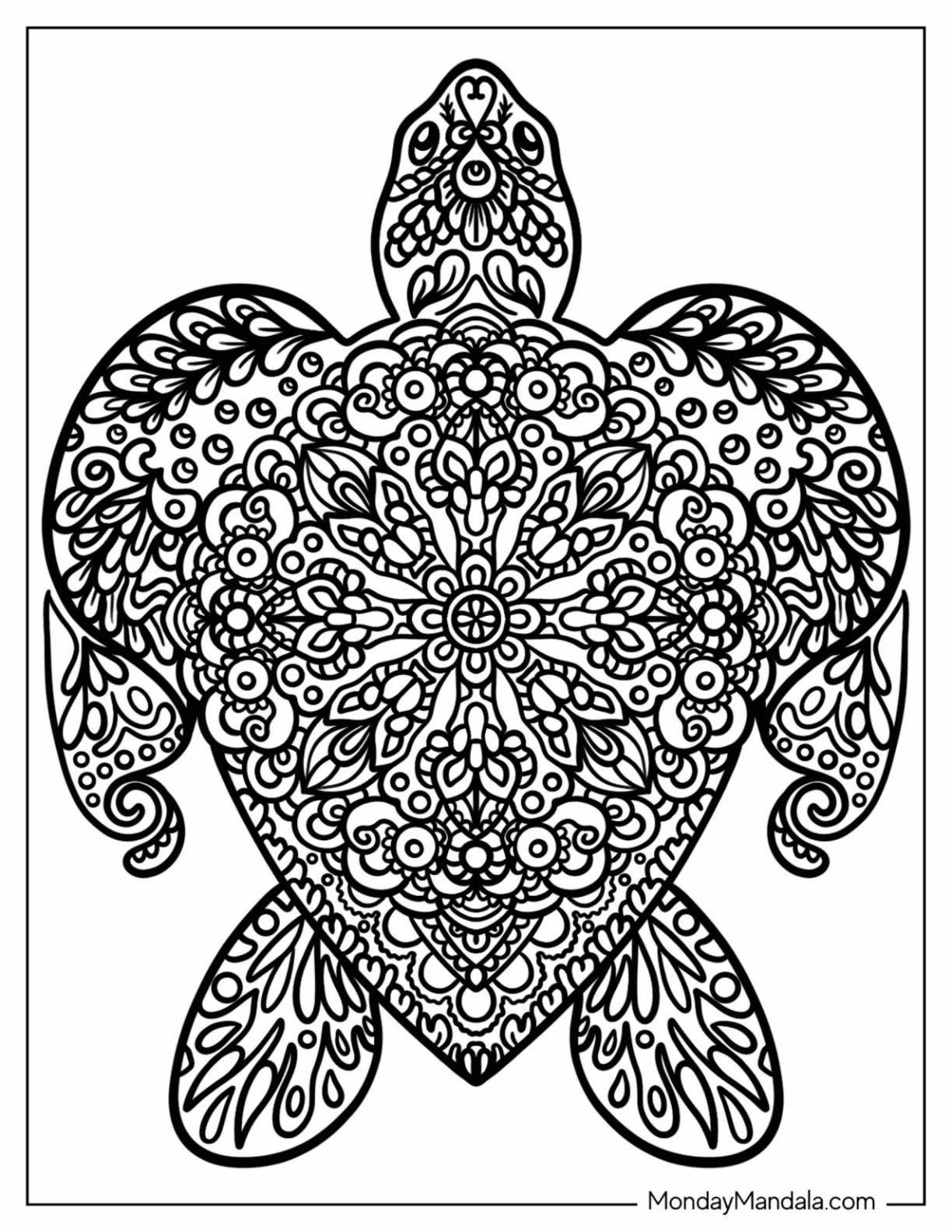Çocuklar İçin  Yetişkinler için Animal-Mandala Boyama Sayfaları 