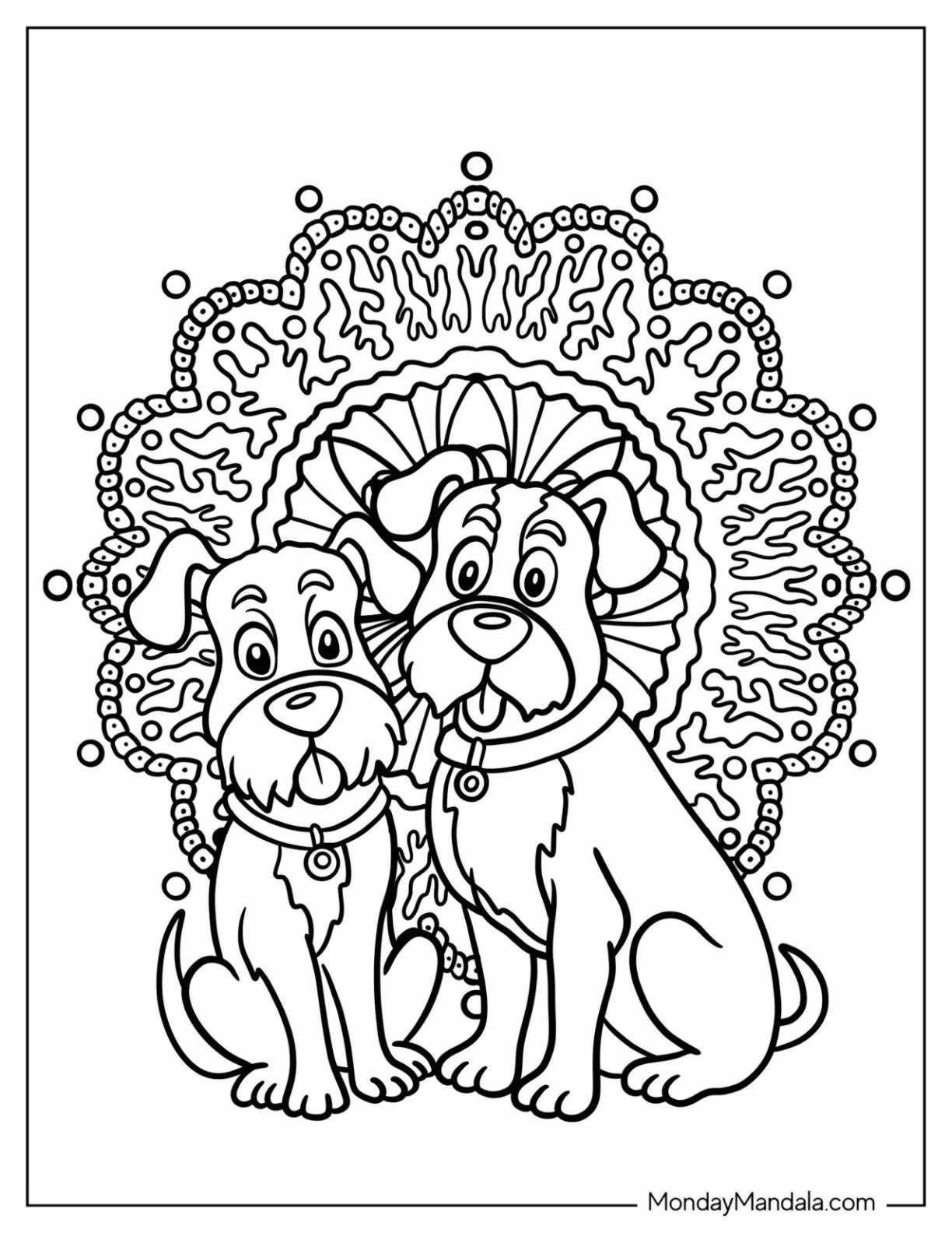 Çocuklar İçin  Yetişkinler için Animal-Mandala Boyama Sayfaları 