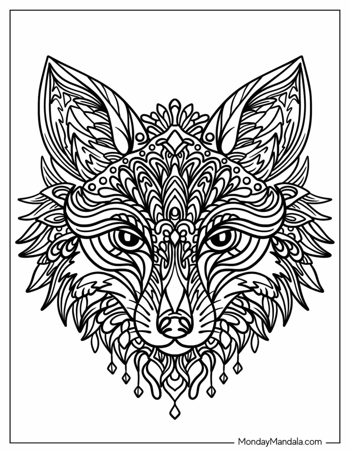 Çocuklar İçin  Yetişkinler için Animal-Mandala Boyama Sayfaları 
